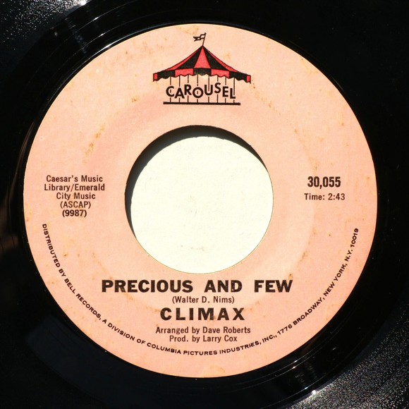 Media Climax Precious And Few Park Preserve 45 Rpm Vinyl 7 Single
